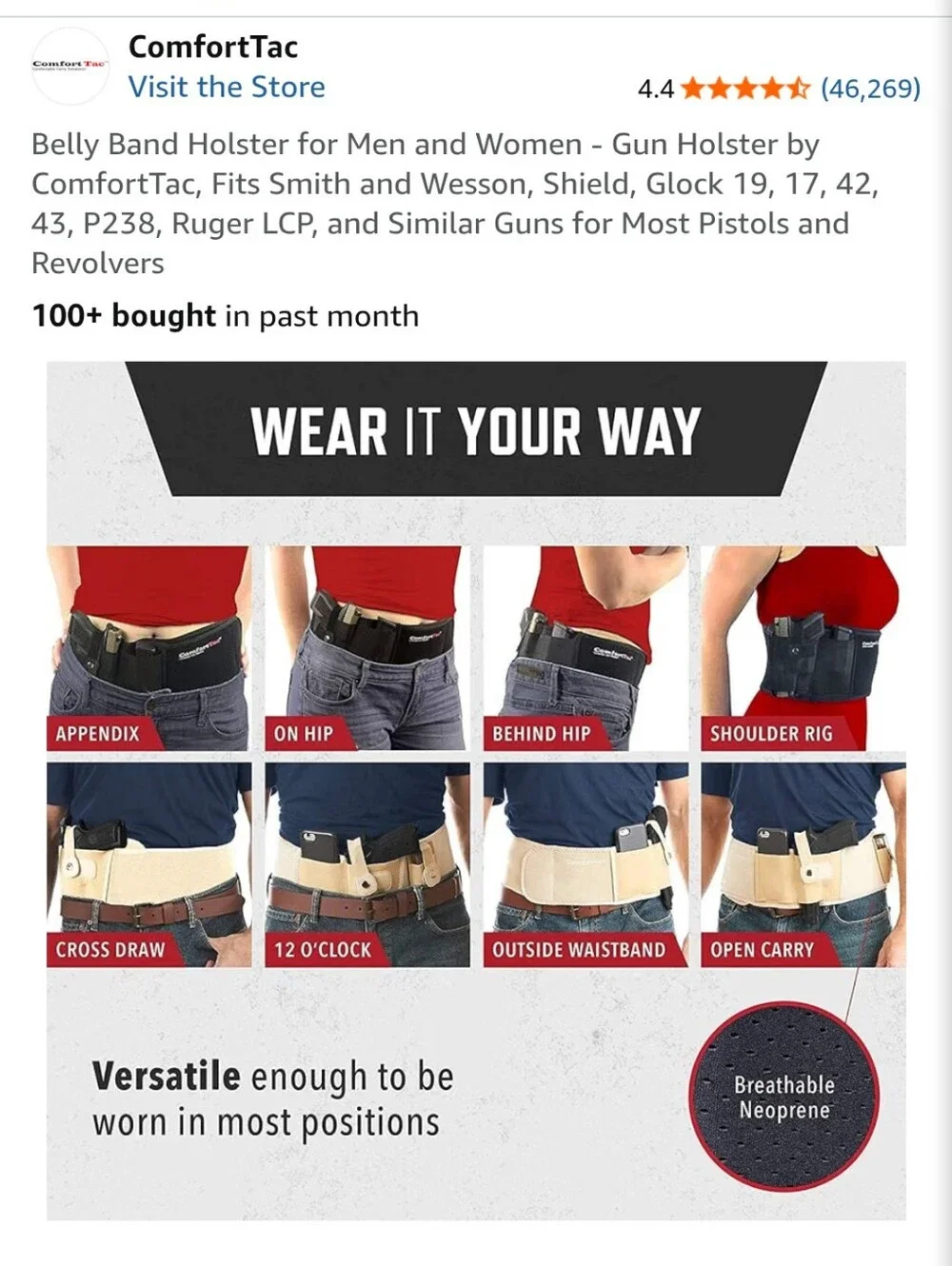 ComfortTac Neoprene Velcro Adjustable Belly Band